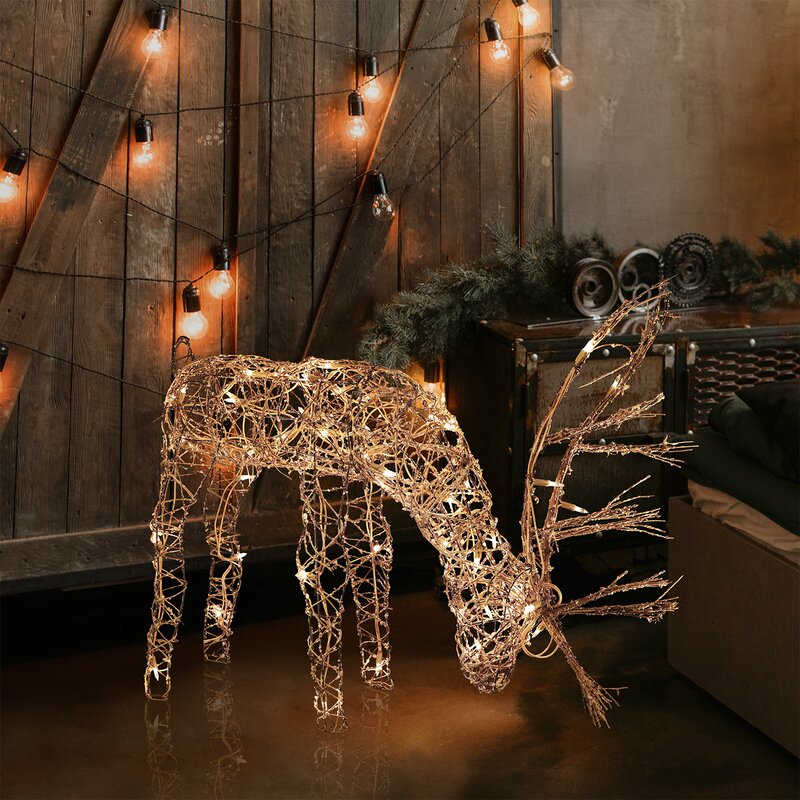 Outdoor/Indoor Christmas Grazing Reindeer Lighted Display & Reviews